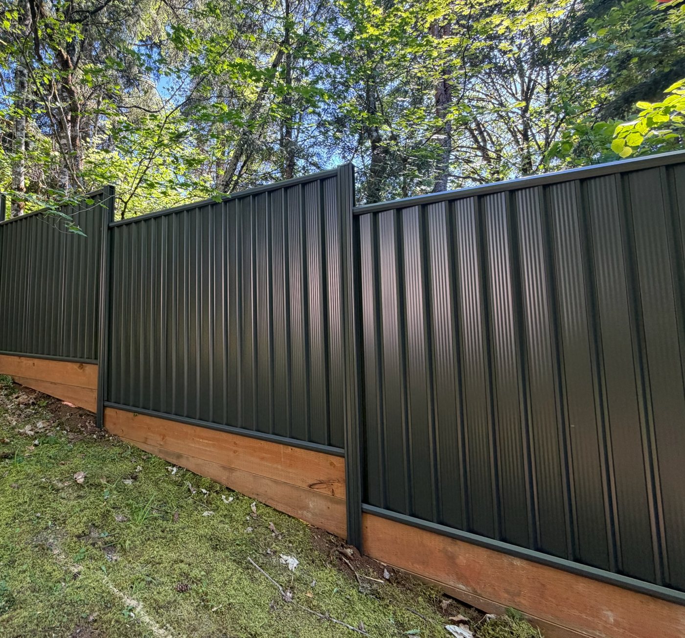 New ColorBond steel fence installed along a Portland backyard