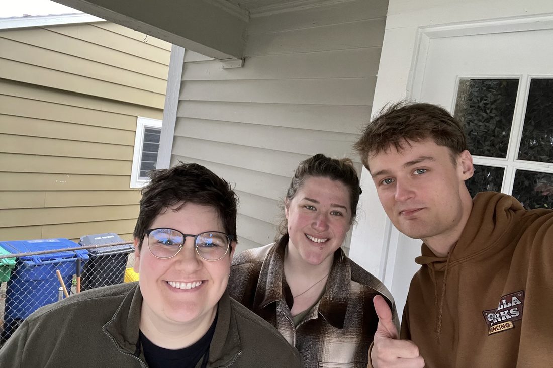 Gorilla Works team member with happy Portland homeowners